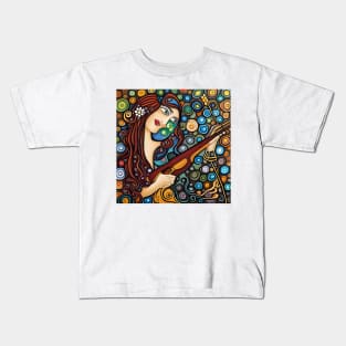 Woman playing a violin Kids T-Shirt